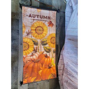 Autumn greetings pumpkin sunflower‎ fall banner flag decor